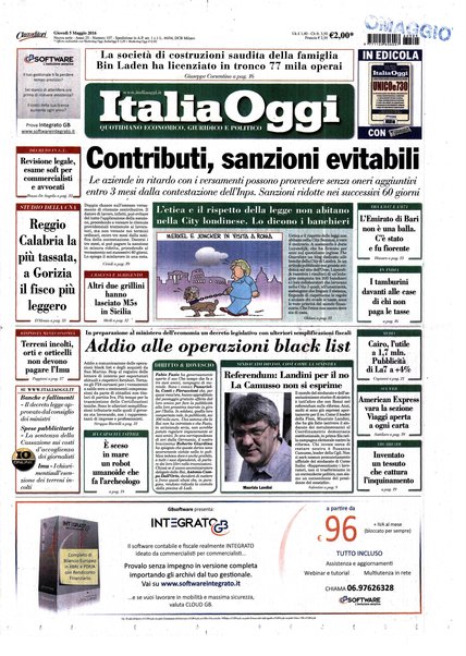 Italia oggi : quotidiano di economia finanza e politica